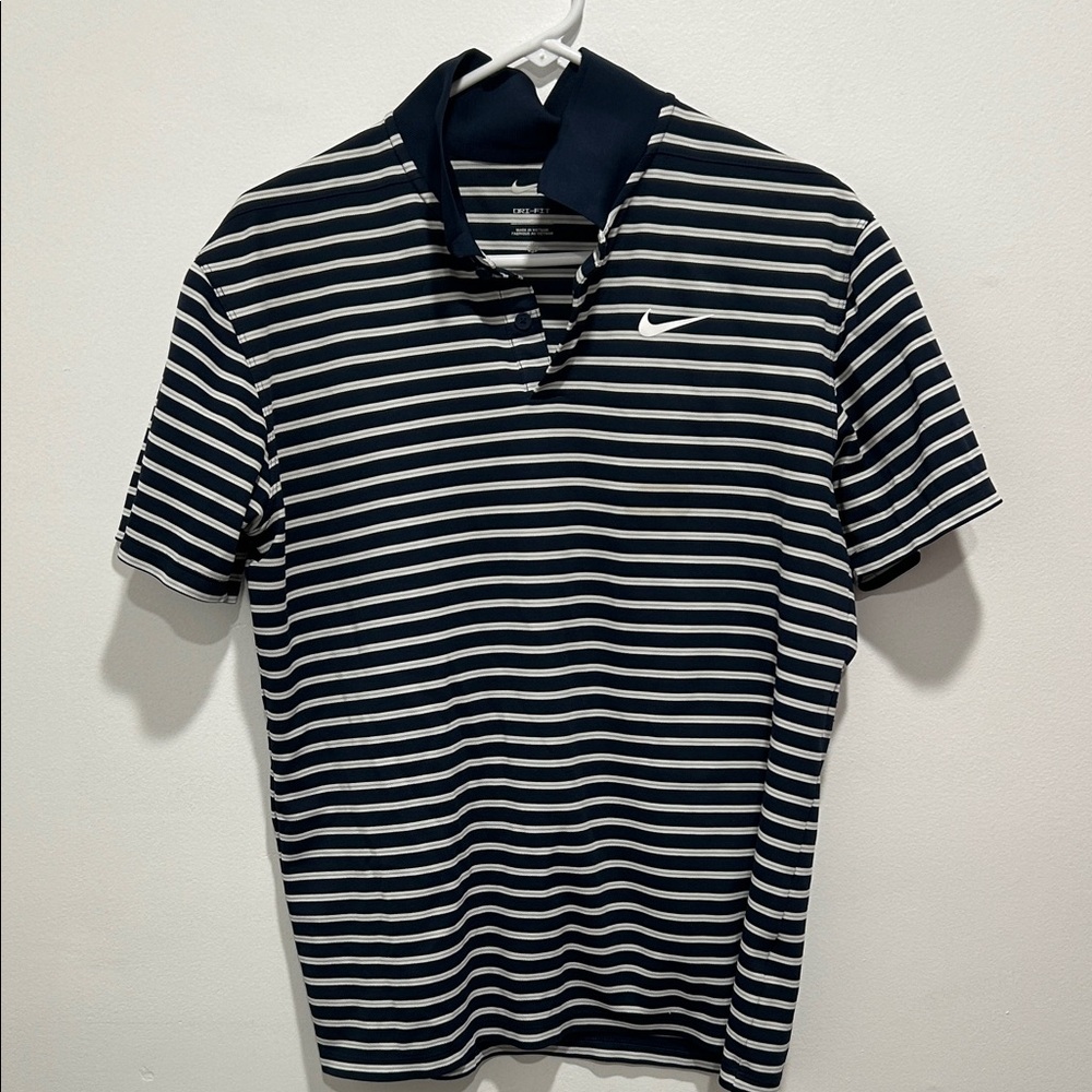 Nike Men’s Navy & White Striped Polo